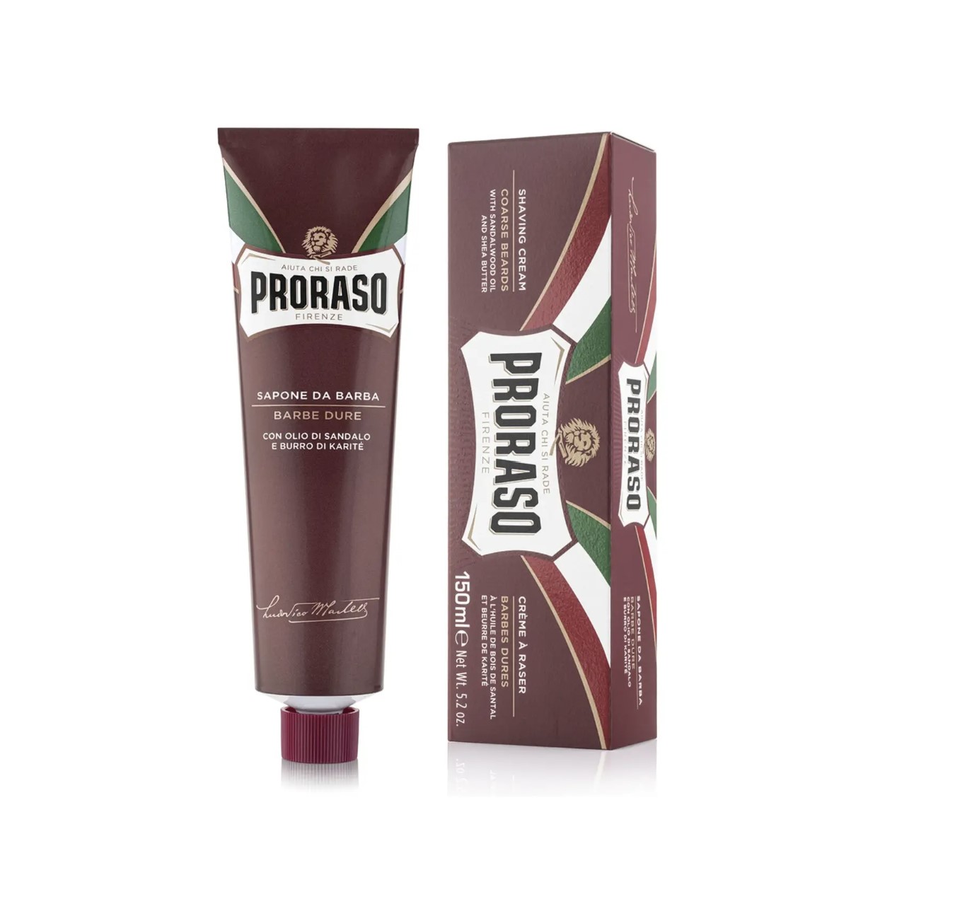 Крем з екстрактом каріте і сандаловою олією для гоління жорсткої щетини Proraso Shaving Cream Tube Nourish Sandalwood 150ml